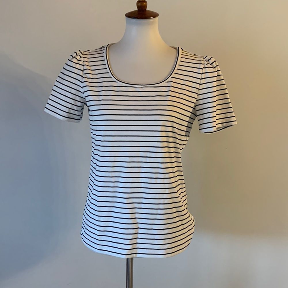 [Karl Lagerfeld] Black/WhiteStriped Blouse - Size Small